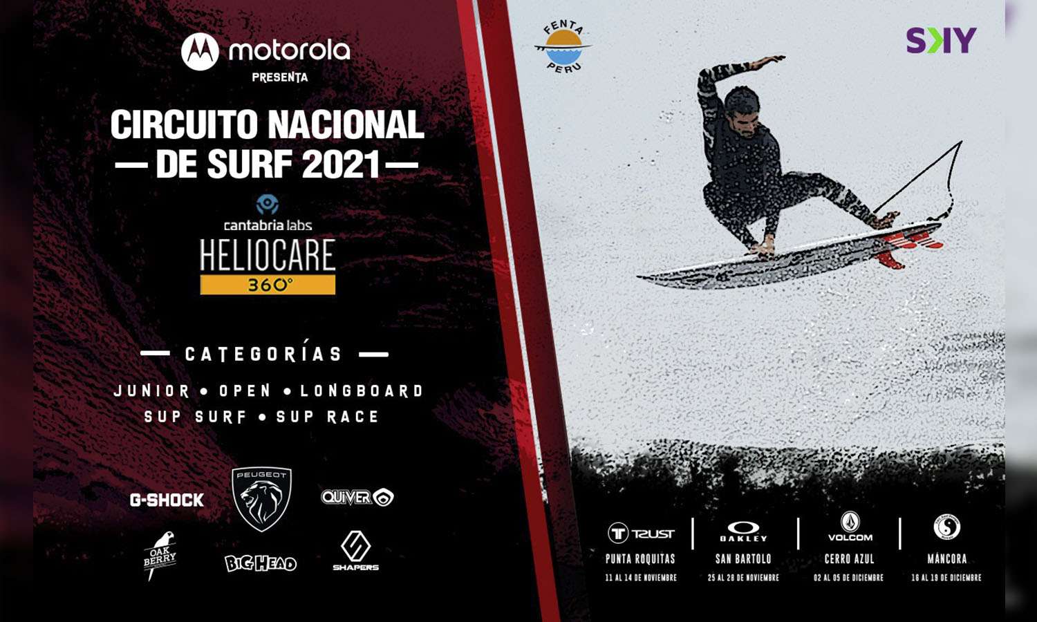 Federación Deportiva Nacional de Tabla (FENTA) anuncia el cronograma del circuito nacional de surf 2021. FENTA Perú